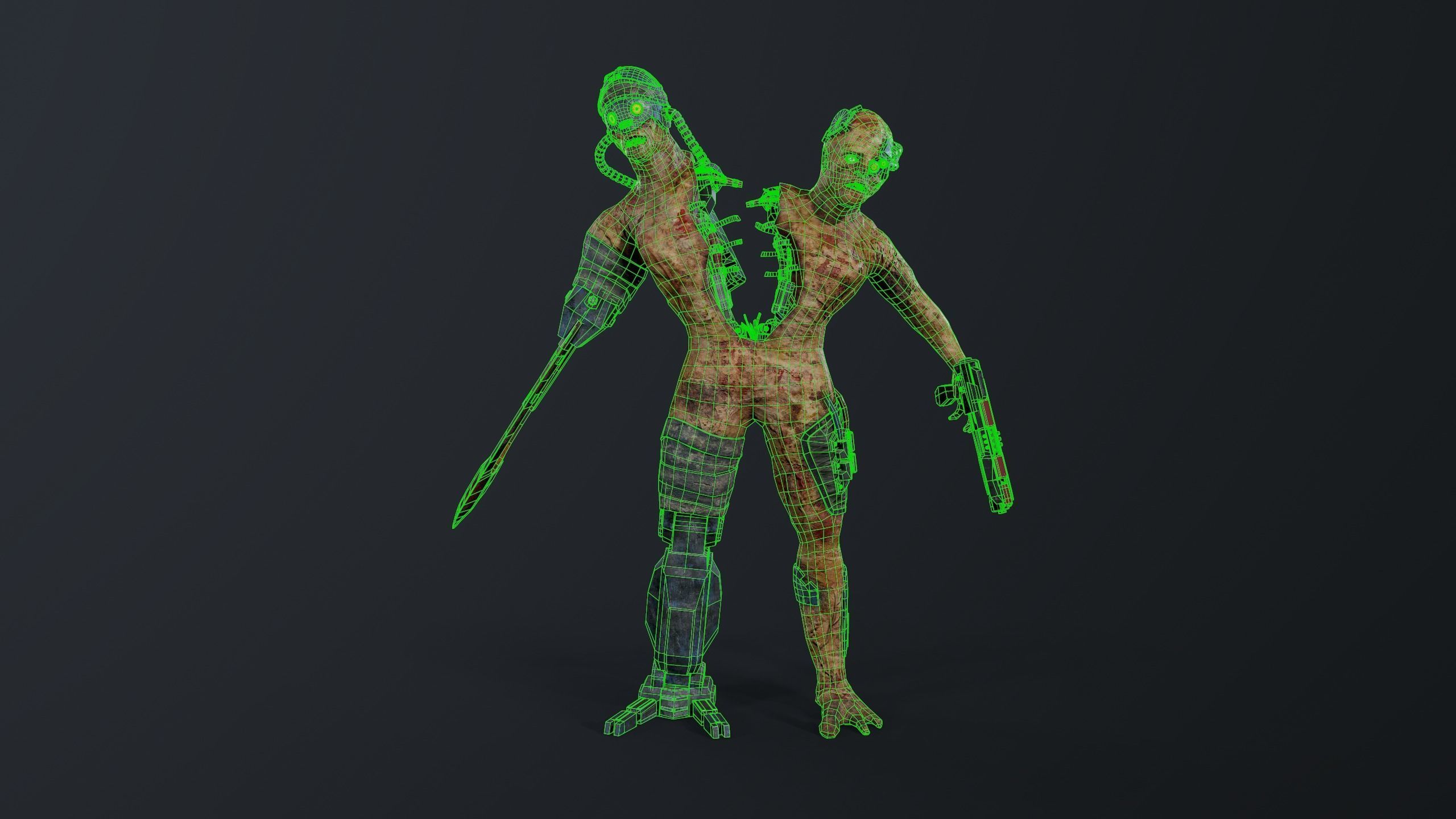 Cyber Monsters 2 Low-poly 3D model_17