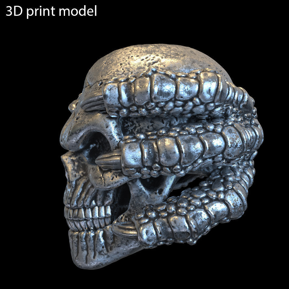skull Pendant jewelry with claws vol1  3D print model_3