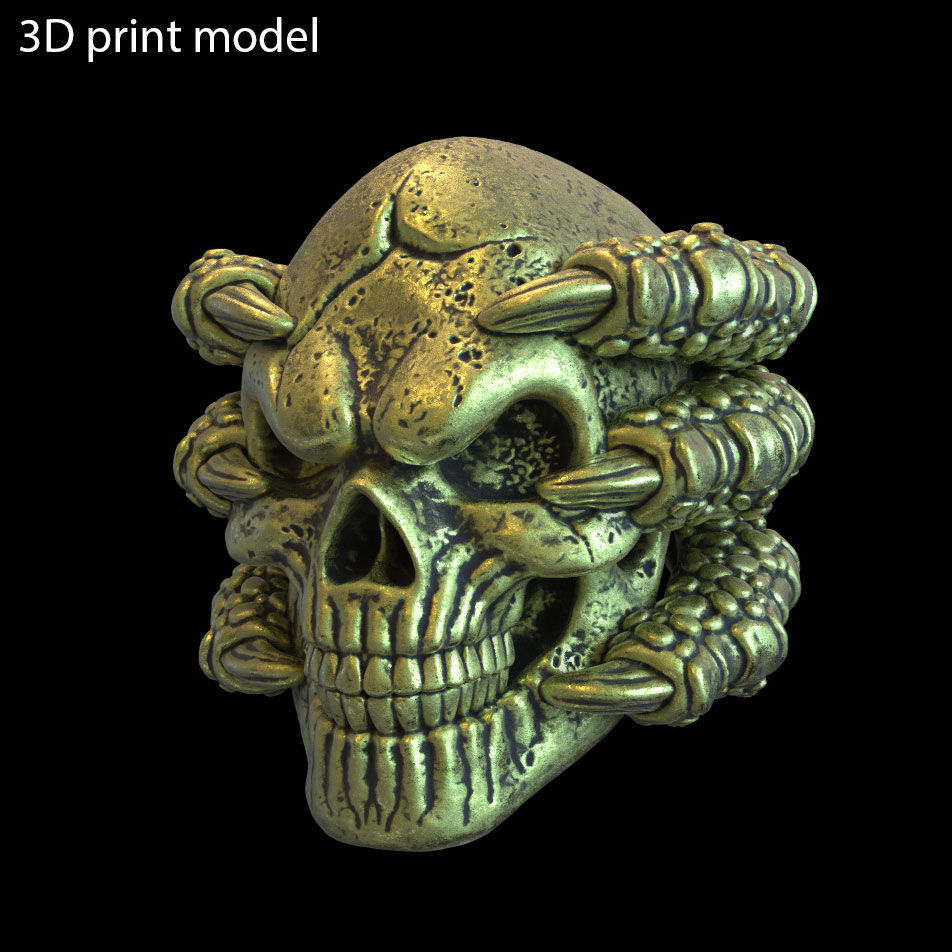skull Pendant jewelry with claws vol1  3D print model_2
