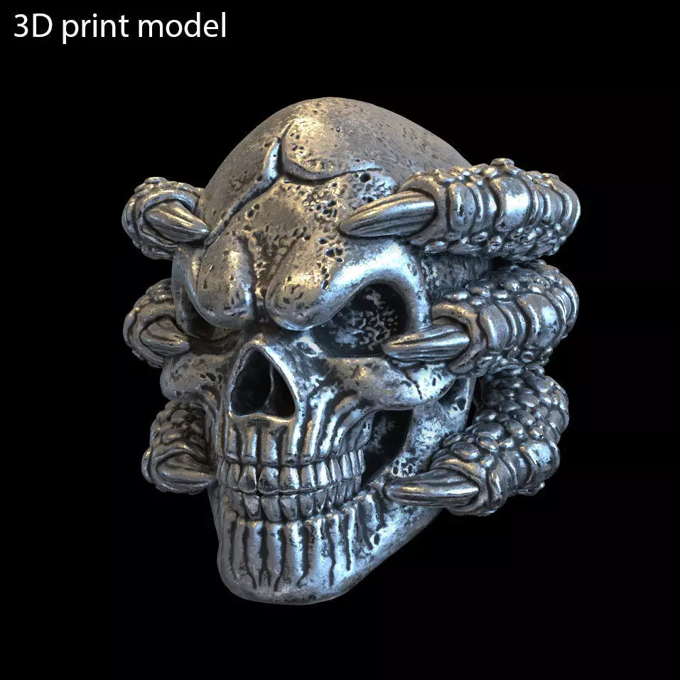 skull Pendant jewelry with claws vol1  3D print model_0
