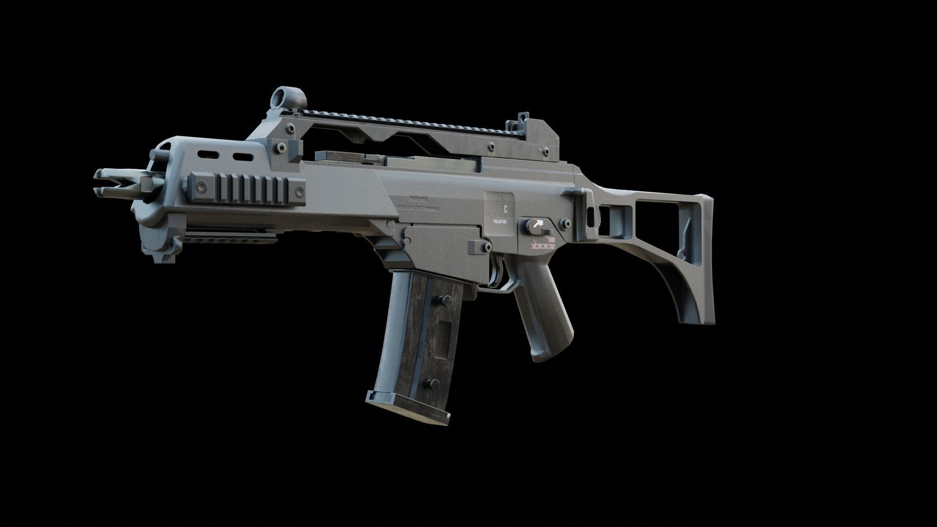 g36 c - low poly - Heckler Koch Low-poly 3D model_5