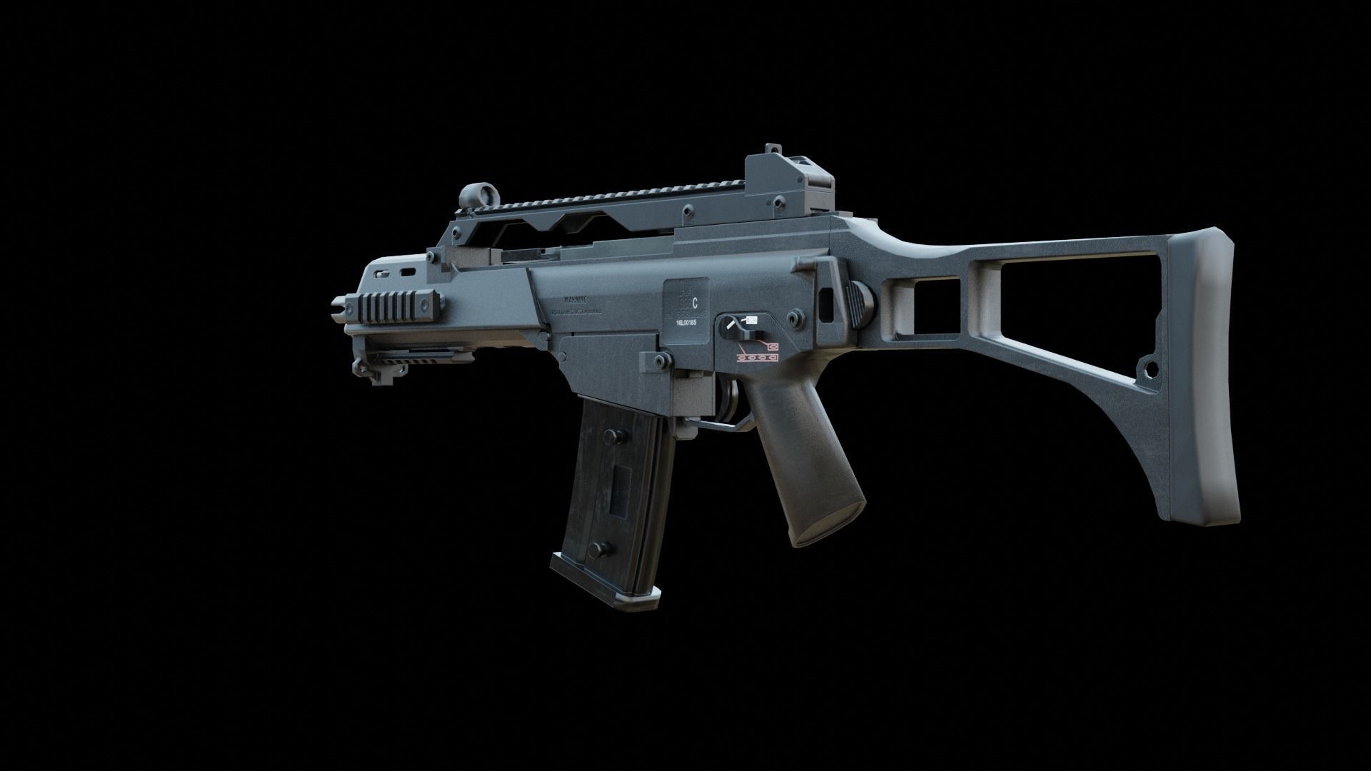 g36 c - low poly - Heckler Koch Low-poly 3D model_9