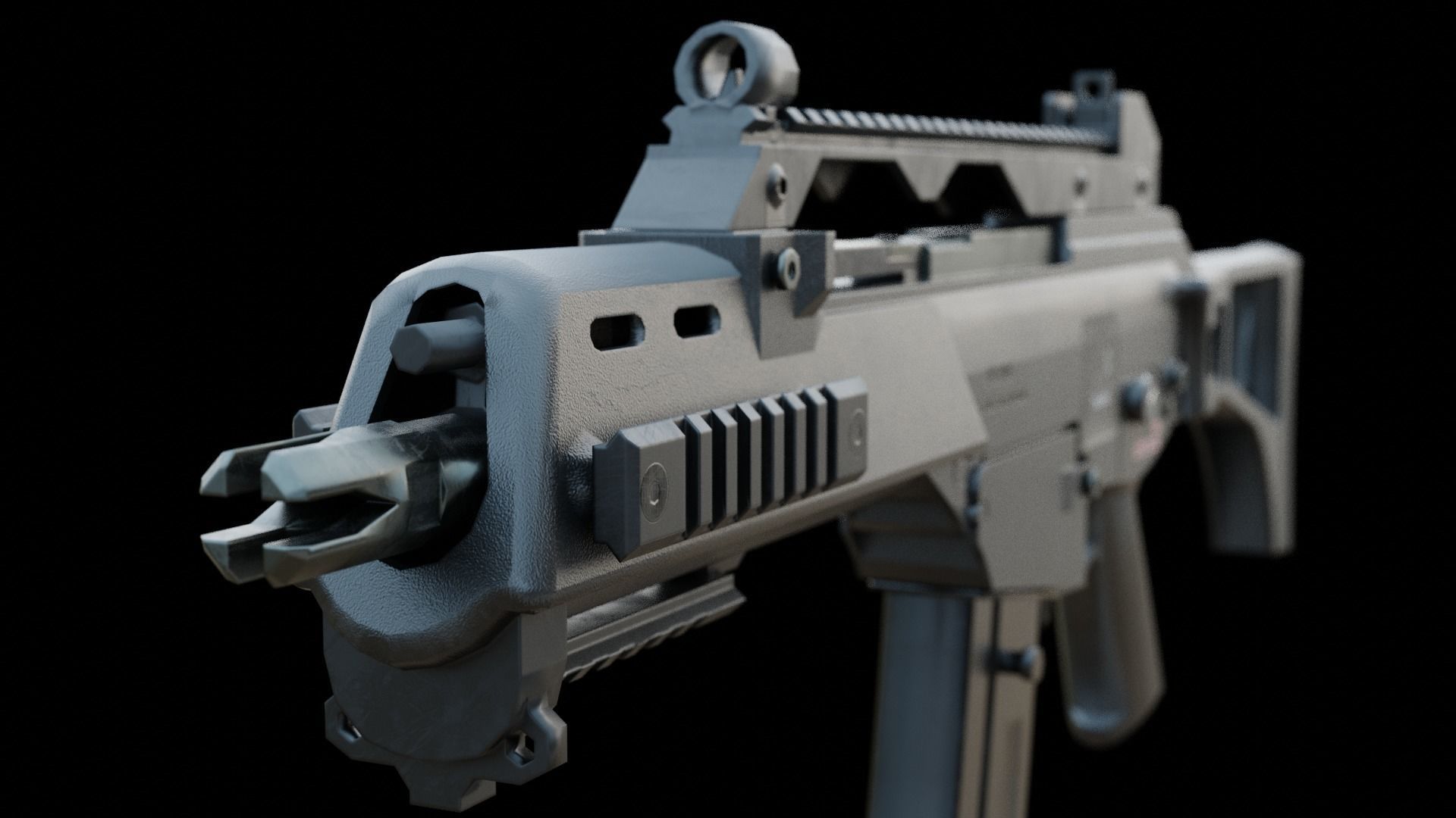 g36 c - low poly - Heckler Koch Low-poly 3D model_21