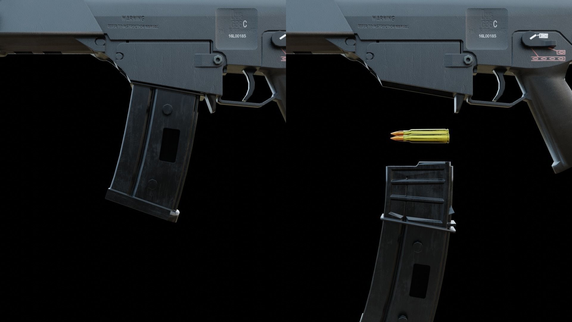 g36 c - low poly - Heckler Koch Low-poly 3D model_13