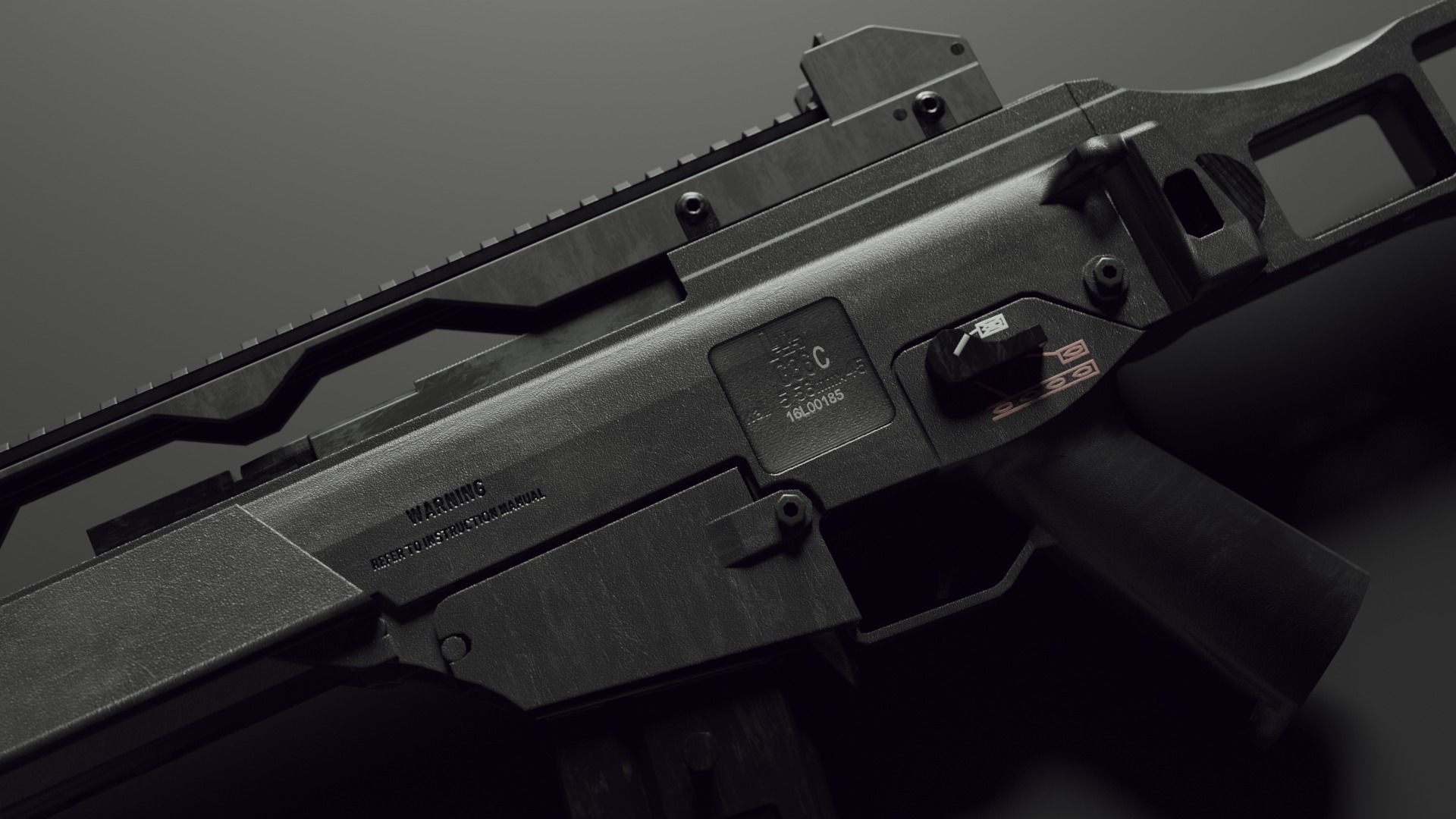 g36 c - low poly - Heckler Koch Low-poly 3D model_2