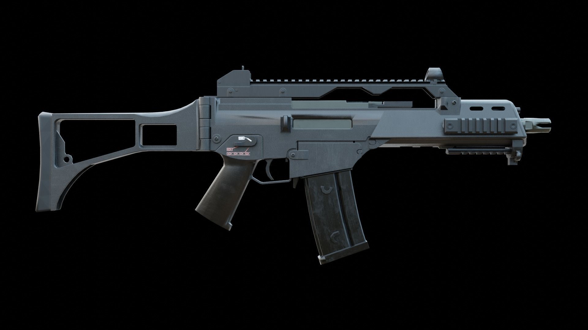g36 c - low poly - Heckler Koch Low-poly 3D model_7