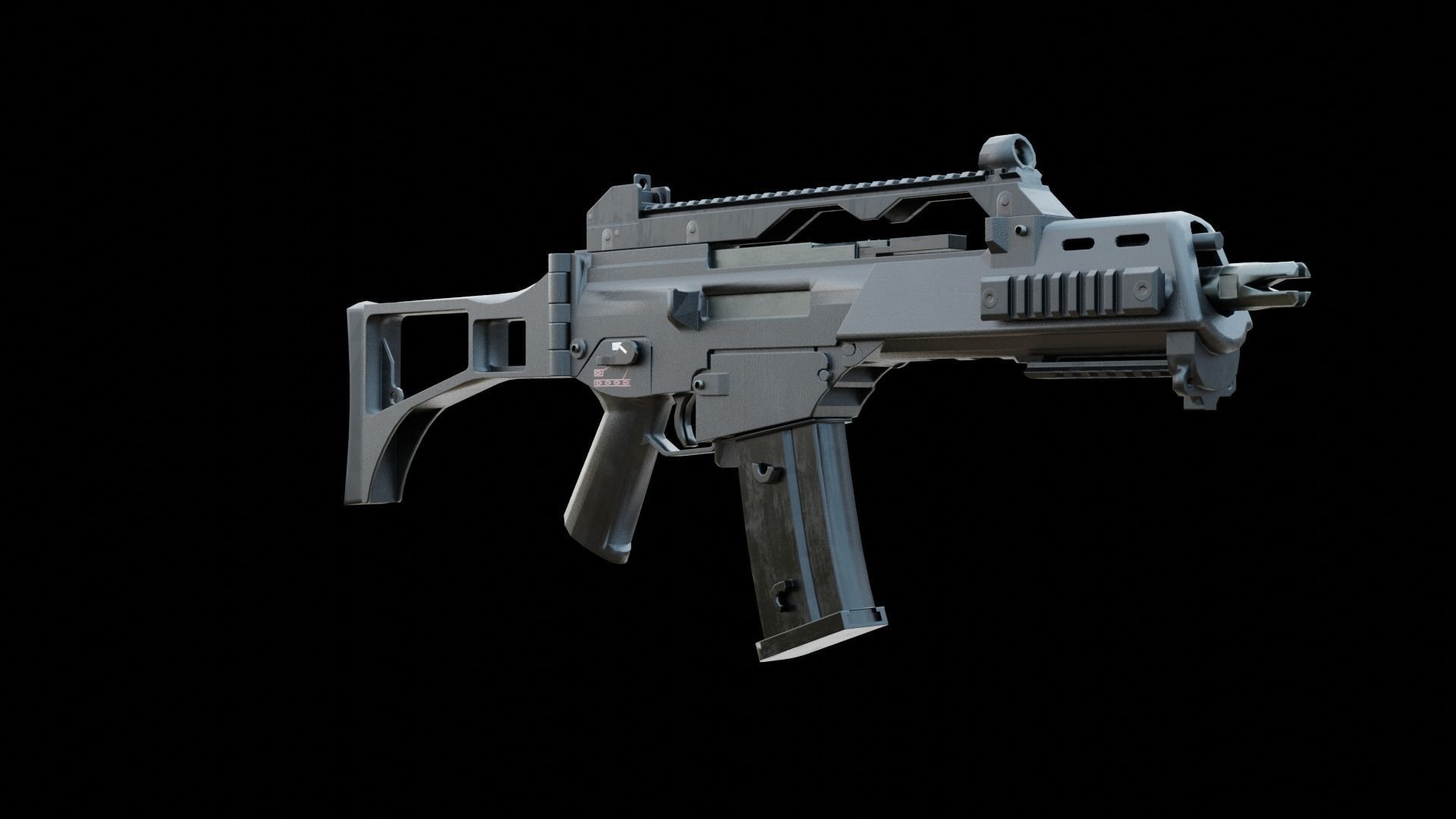 g36 c - low poly - Heckler Koch Low-poly 3D model_6