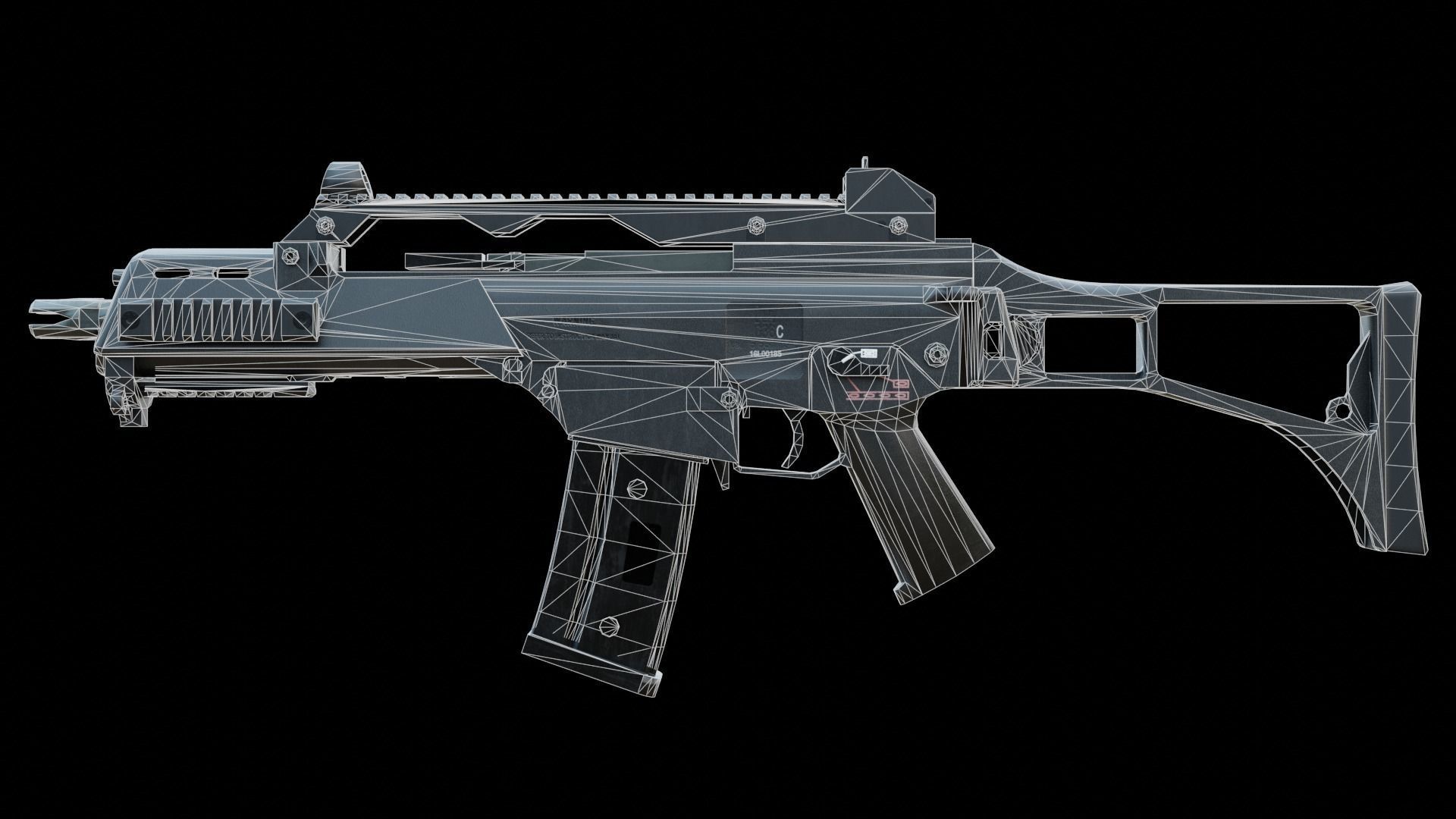 g36 c - low poly - Heckler Koch Low-poly 3D model_16