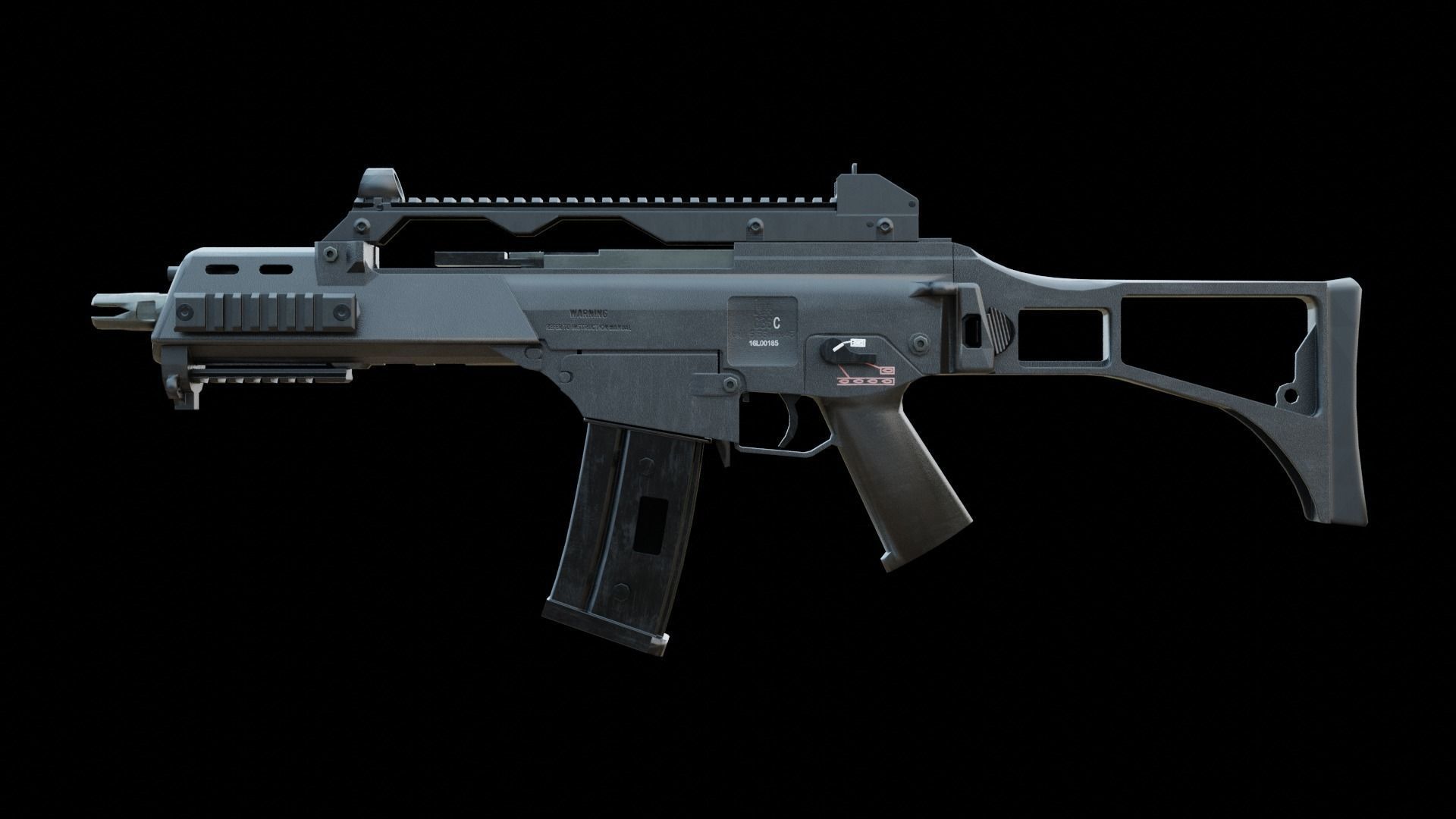 g36 c - low poly - Heckler Koch Low-poly 3D model_4