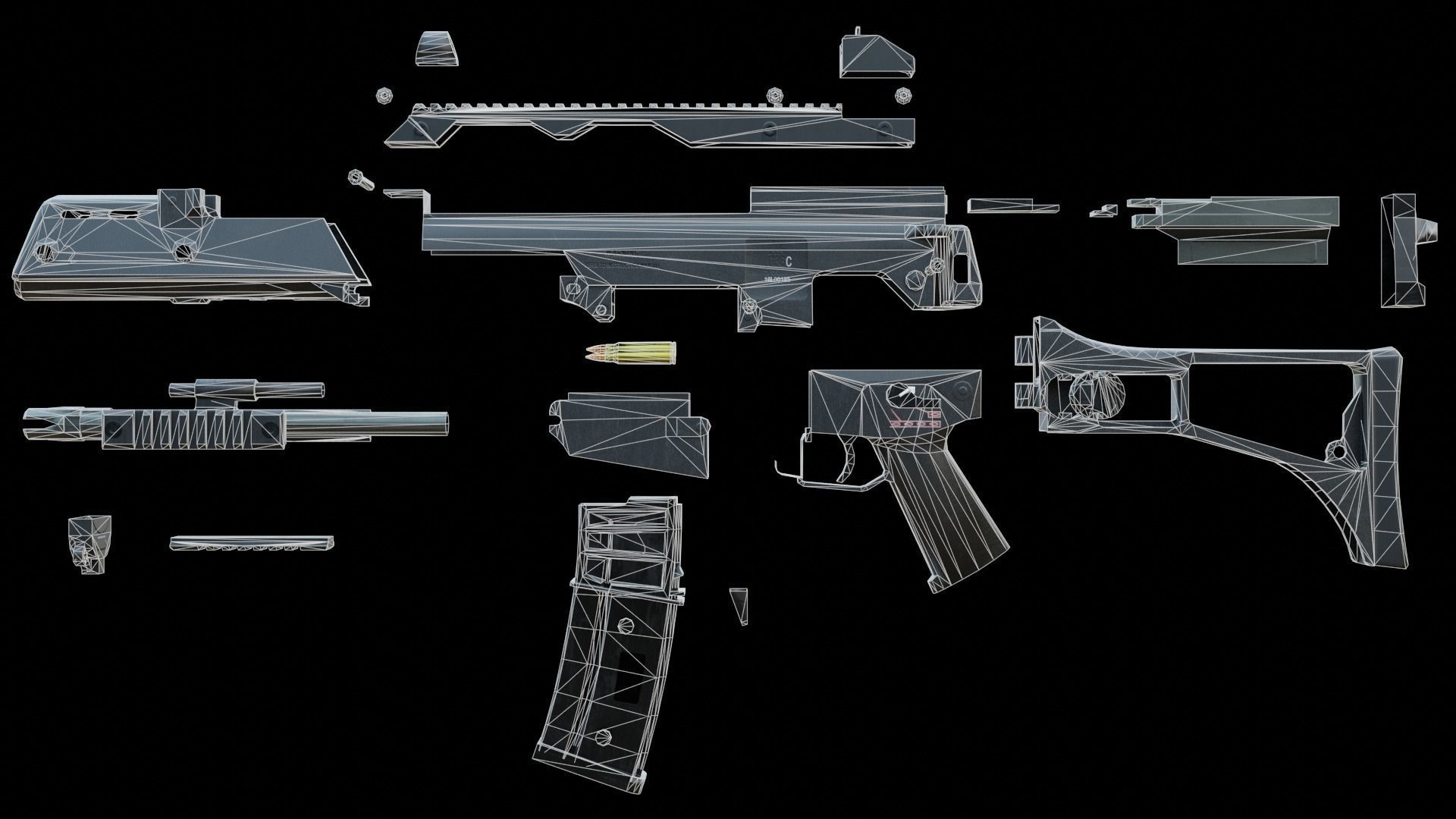 g36 c - low poly - Heckler Koch Low-poly 3D model_17