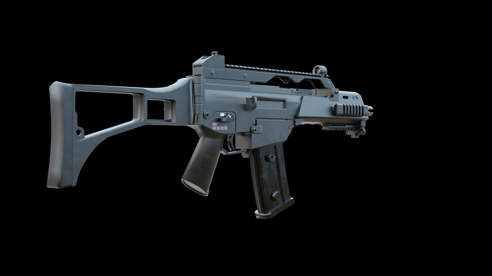 g36 c - low poly - Heckler Koch Low-poly 3D model_8
