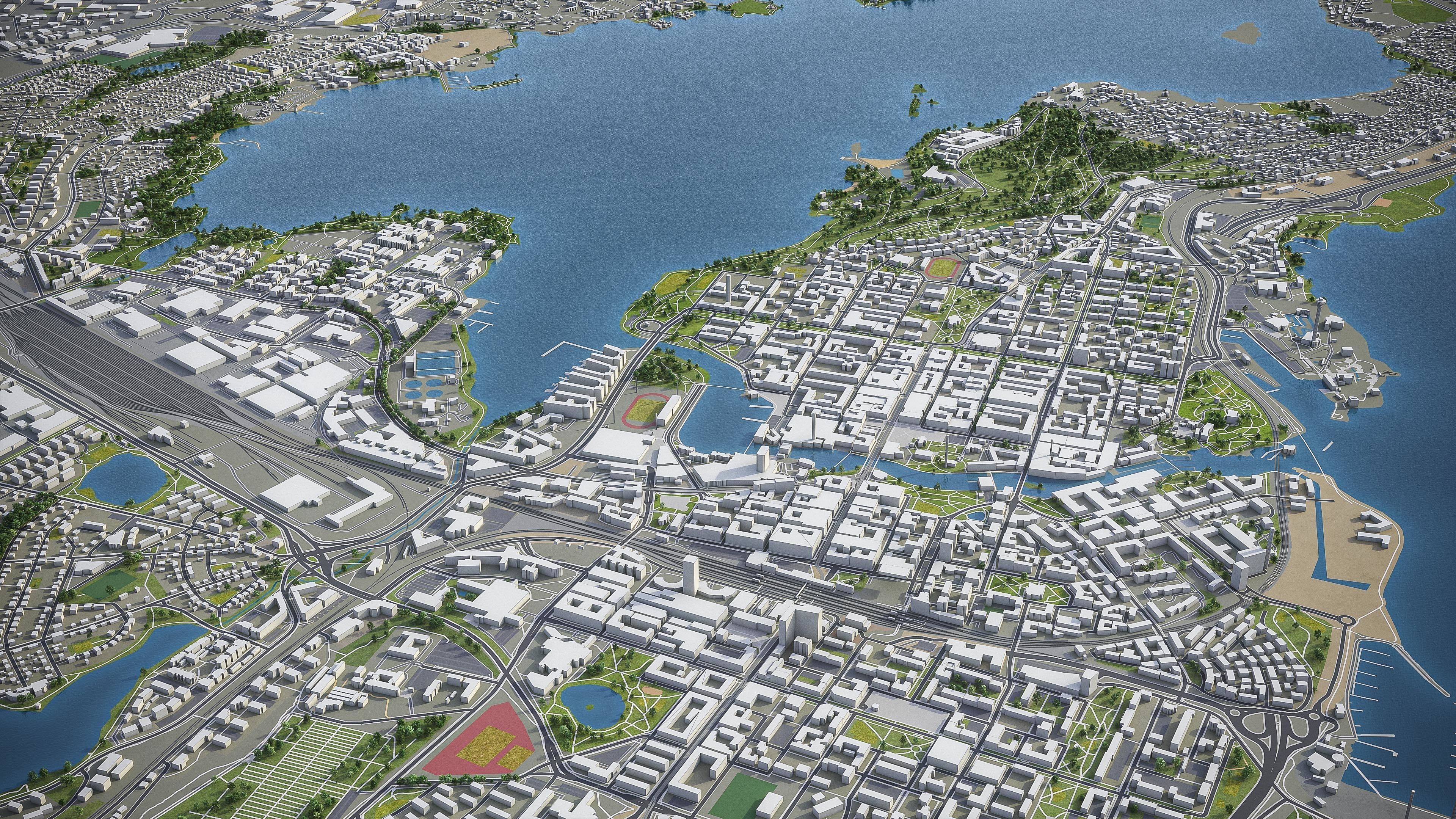 Tampere - 3D City Model Low-poly 3D model_4