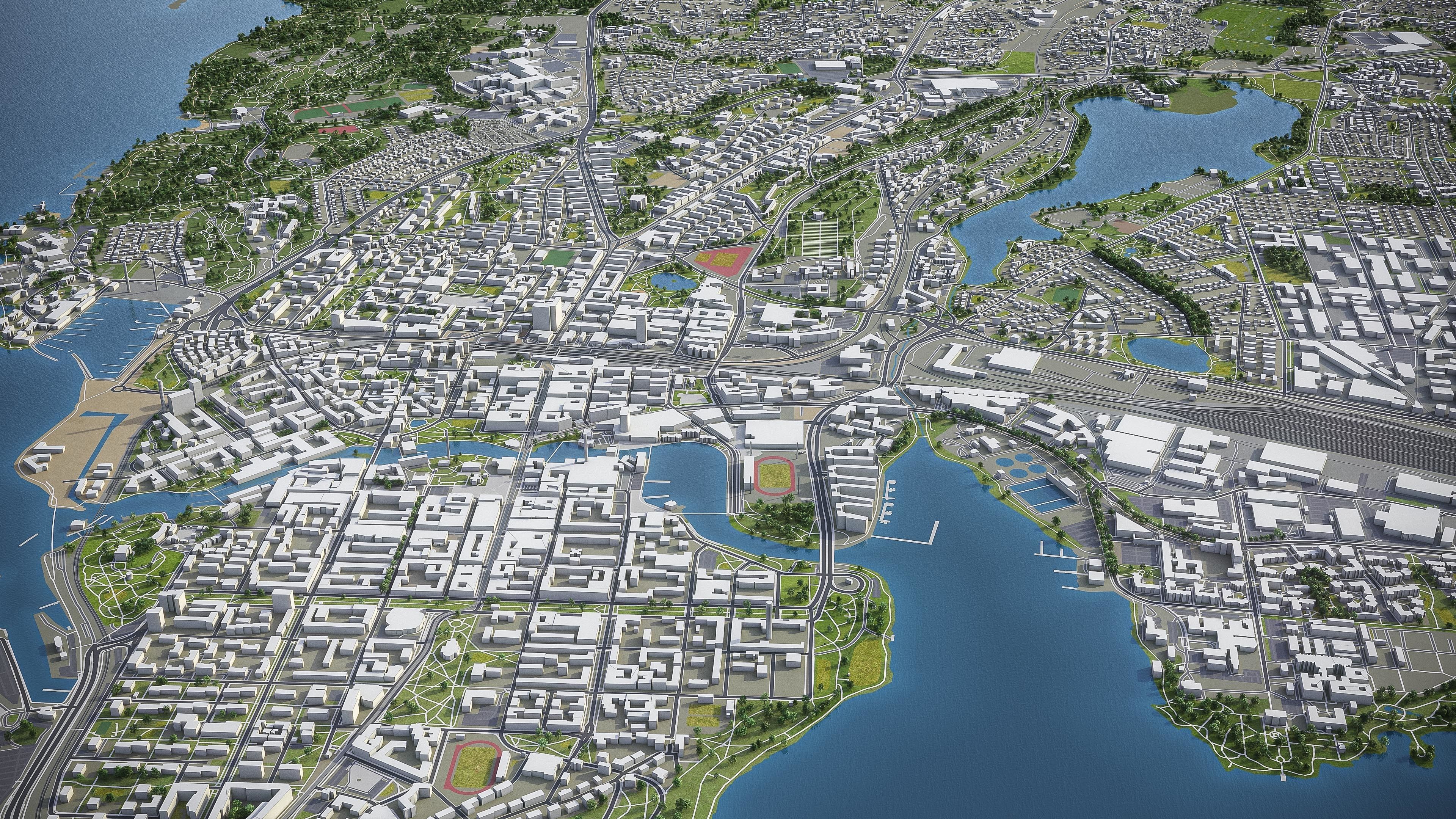 Tampere - 3D City Model Low-poly 3D model_9
