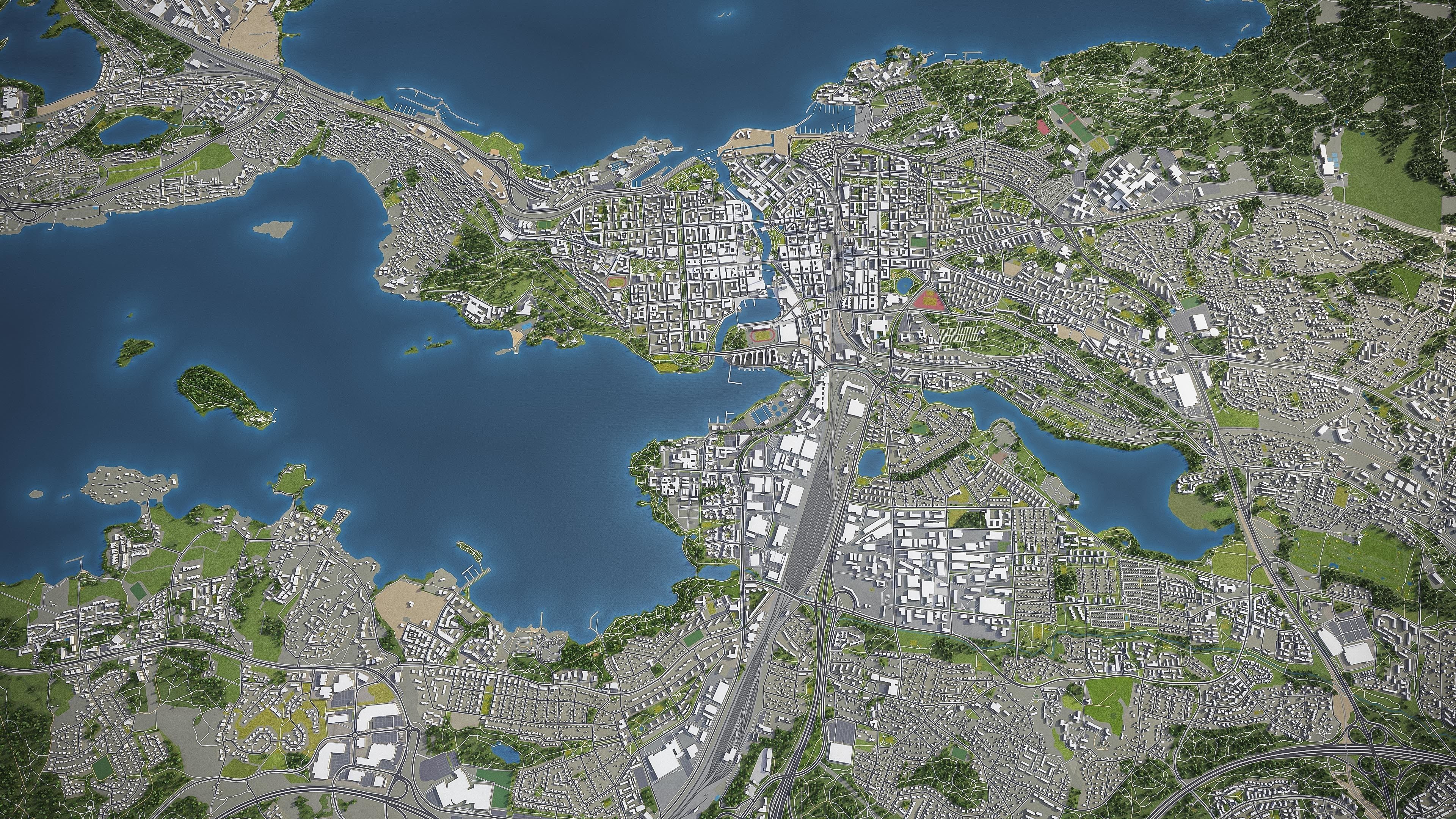 Tampere - 3D City Model Low-poly 3D model_7