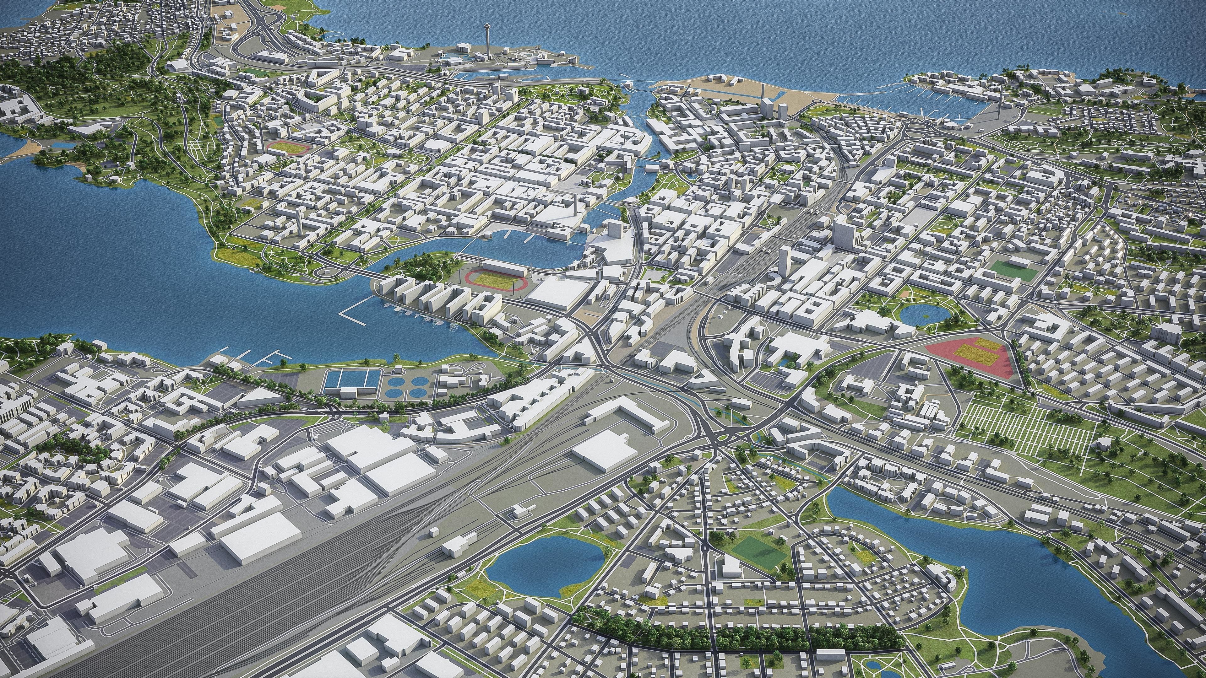 Tampere - 3D City Model Low-poly 3D model_5