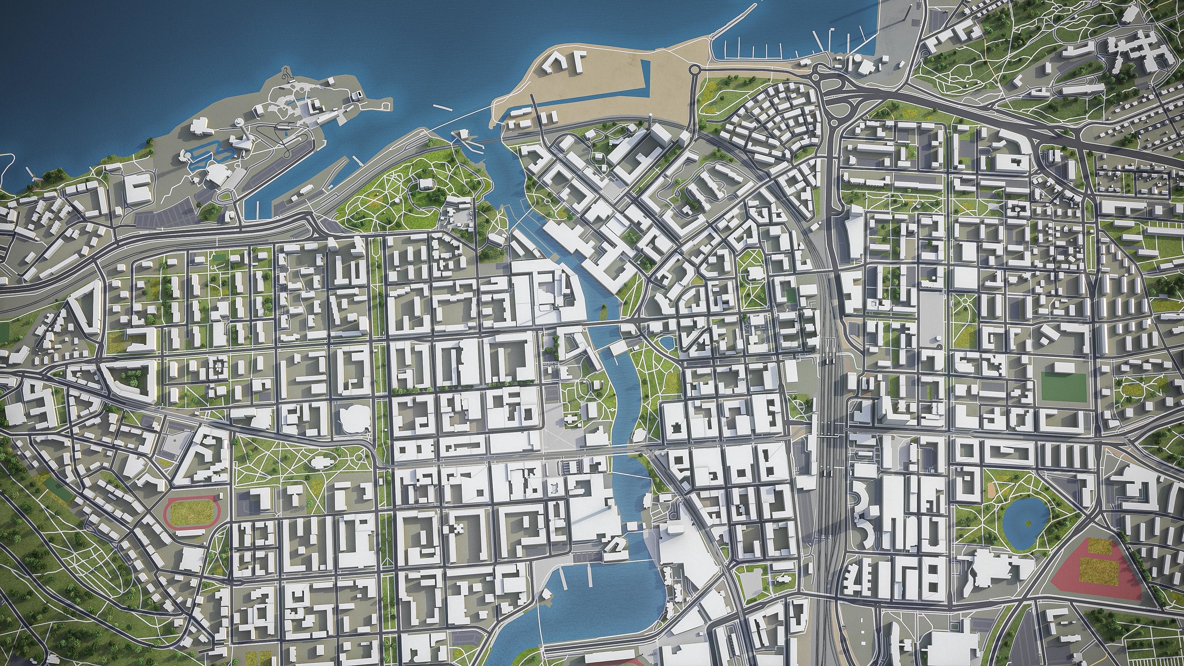 Tampere - 3D City Model Low-poly 3D model_6