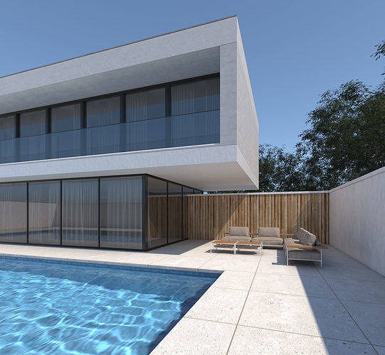 Exterior House Scene 2 3D model 4
