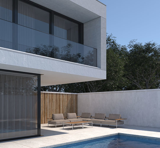 Exterior House Scene 2 3D model 2