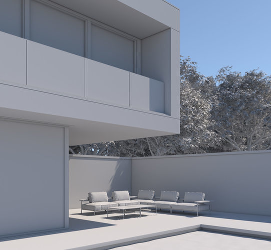 Exterior House Scene 2 3D model 6