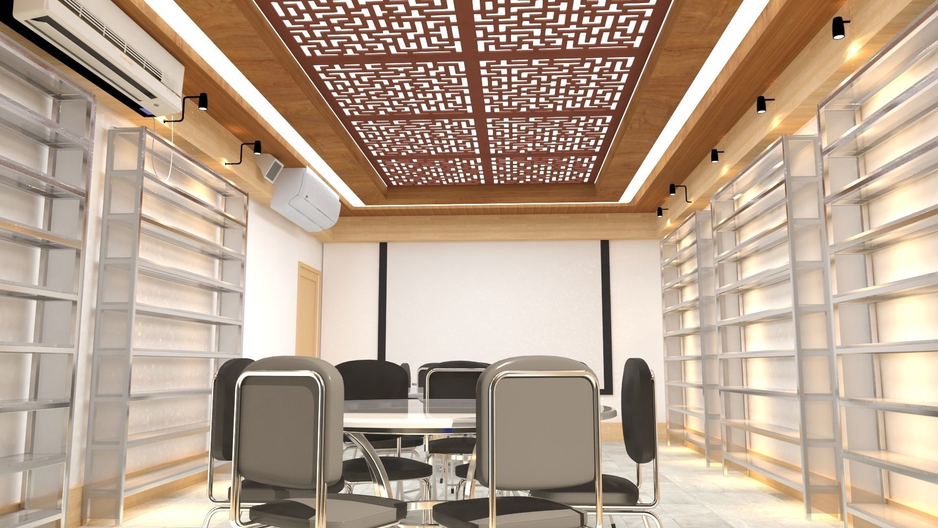 Reading Room Low-poly 3D model_7