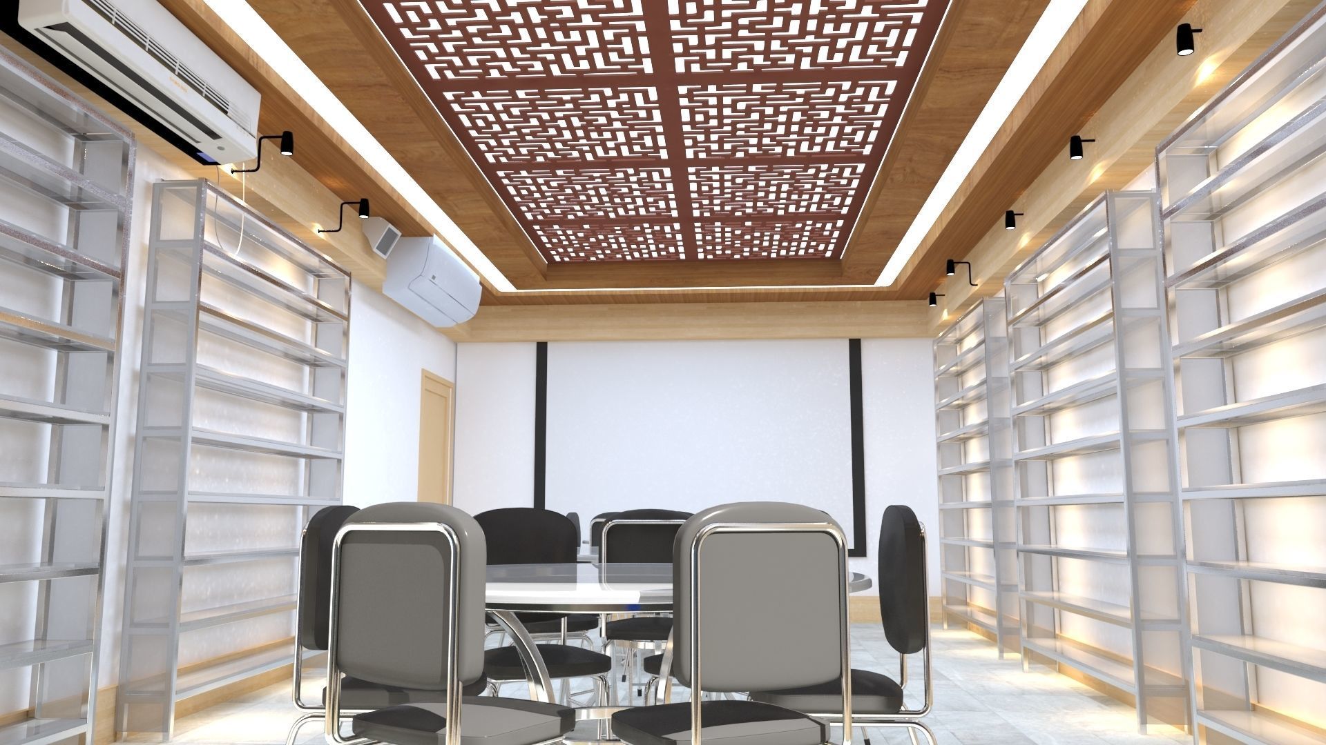 Reading Room Low-poly 3D model_6