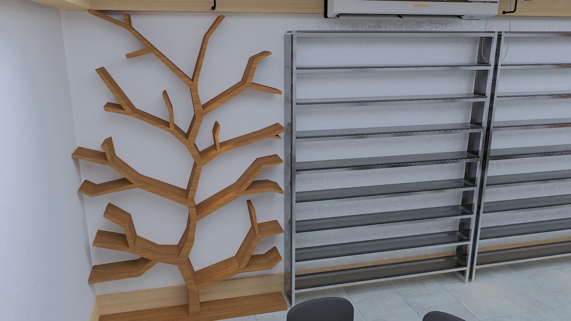 Reading Room Low-poly 3D model_5