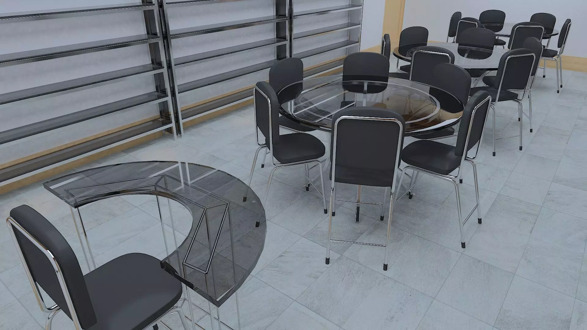 Reading Room Low-poly 3D model_0