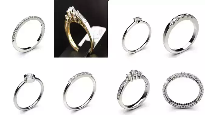 8 Latest Solitaire Woman Diamond Ring  3D print model
