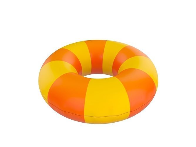 Inflatable Pool Float Ring Low-poly 3D model