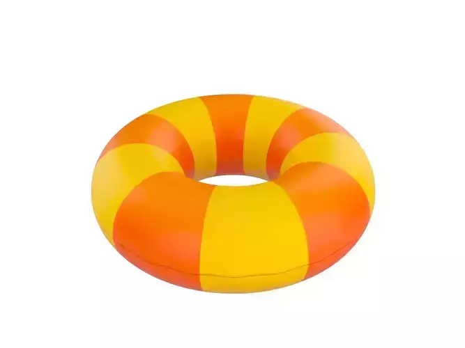 Inflatable Pool Float Ring Low-poly 3D model