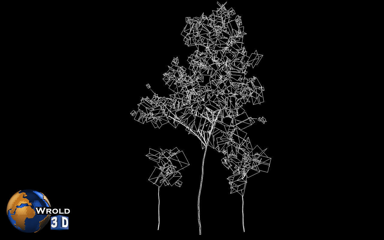 tree yellow leaf realistic forest tree 3d model Low-poly 3D model_5