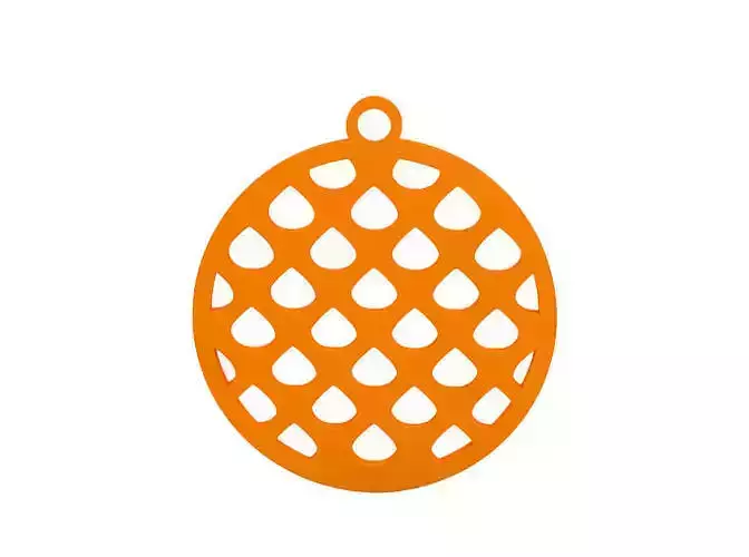 Earring orange pendant with hole in middle