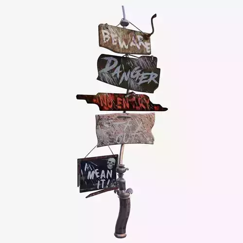 Warning sign 3D model