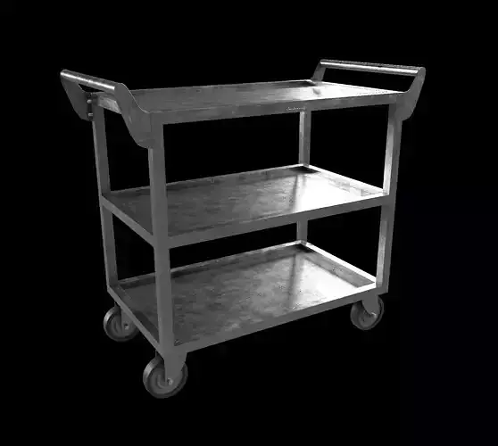 Stainless steel Heavy duty Cart  Low-poly 3D model