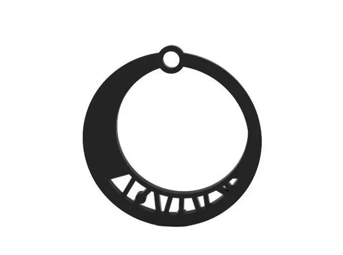 Earring moon hoop earrings 3D print model_0