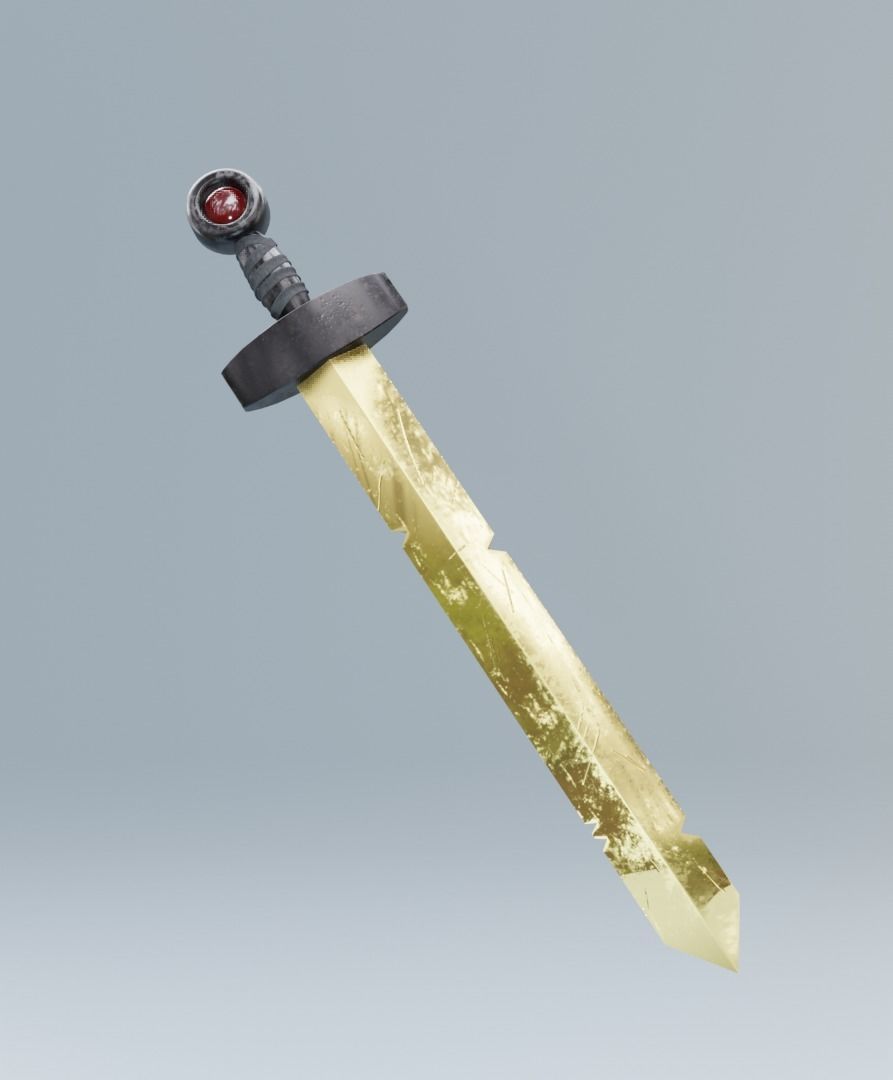 Finn Sword - Golden Sword of Battle Free low-poly 3D model_1