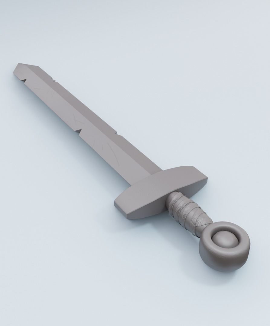 Finn Sword - Golden Sword of Battle Free low-poly 3D model_2