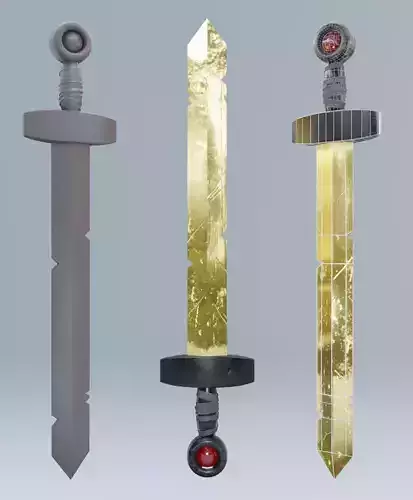 Finn Sword - Golden Sword of Battle Free low-poly 3D model