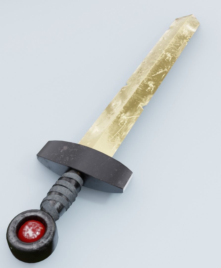 Finn Sword - Golden Sword of Battle Free low-poly 3D model_4