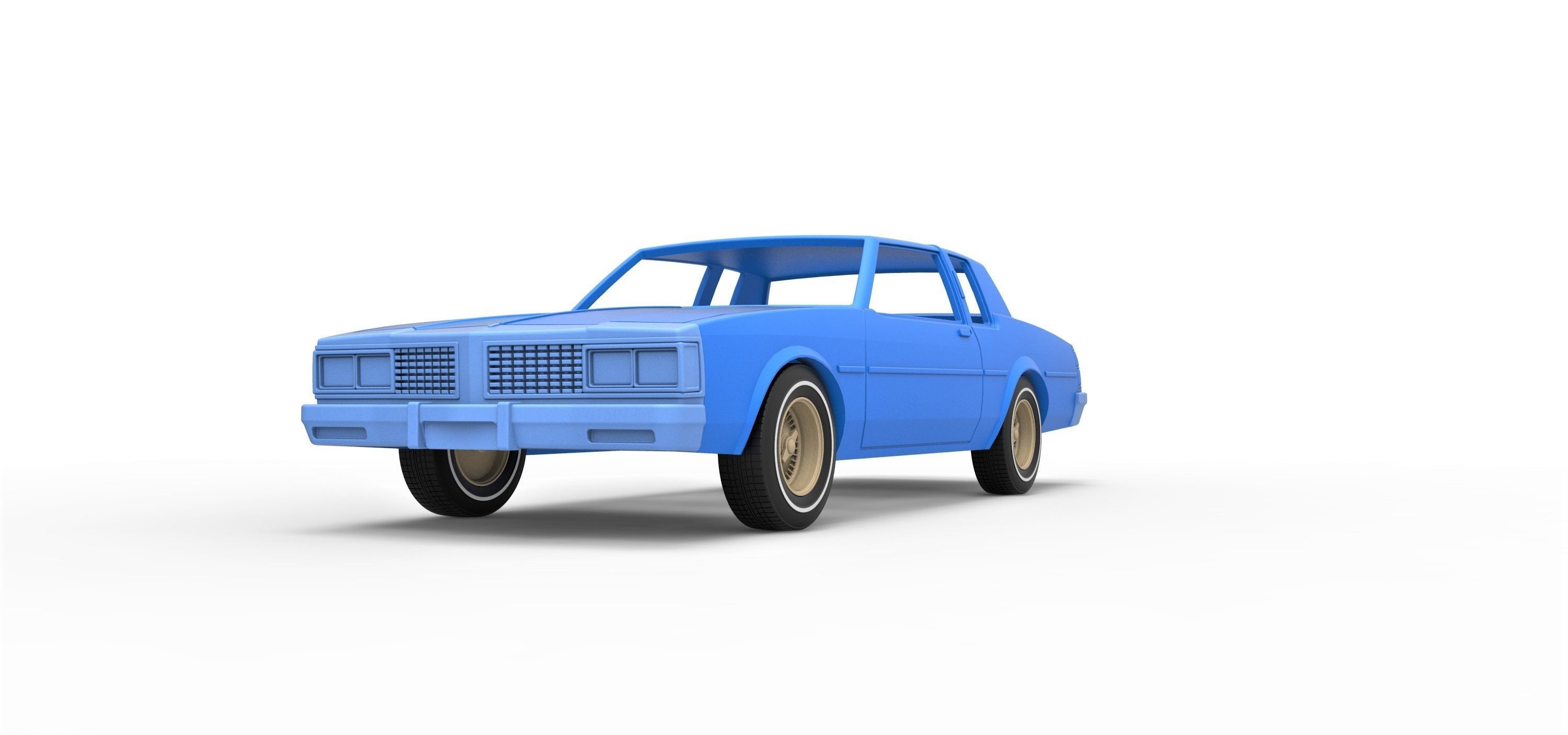 Shell and wheels Oldsmobile Delta 88 1984 Scale 1 to 25 3D print model_3