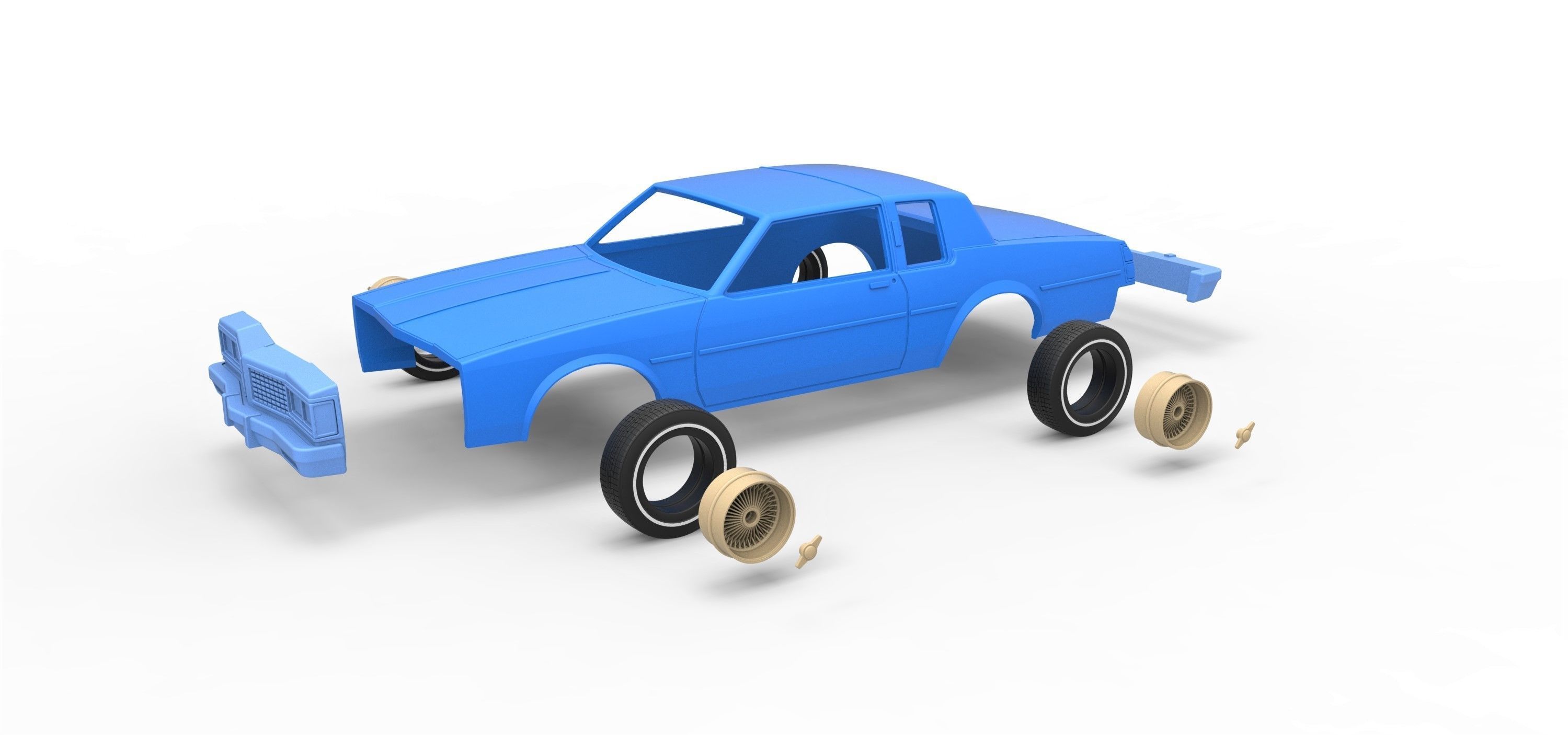 Shell and wheels Oldsmobile Delta 88 1984 Scale 1 to 25 3D print model_14
