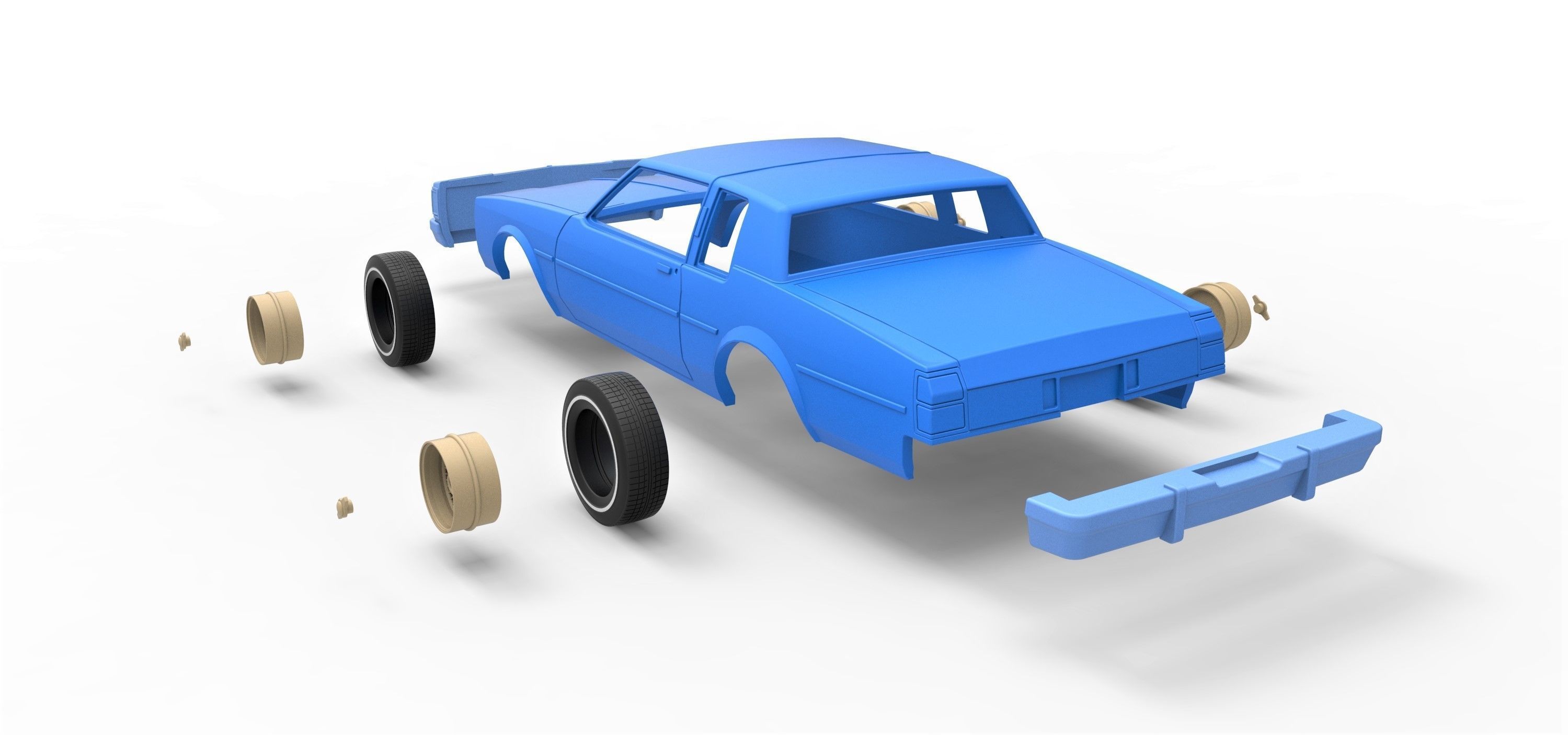 Shell and wheels Oldsmobile Delta 88 1984 Scale 1 to 25 3D print model_16