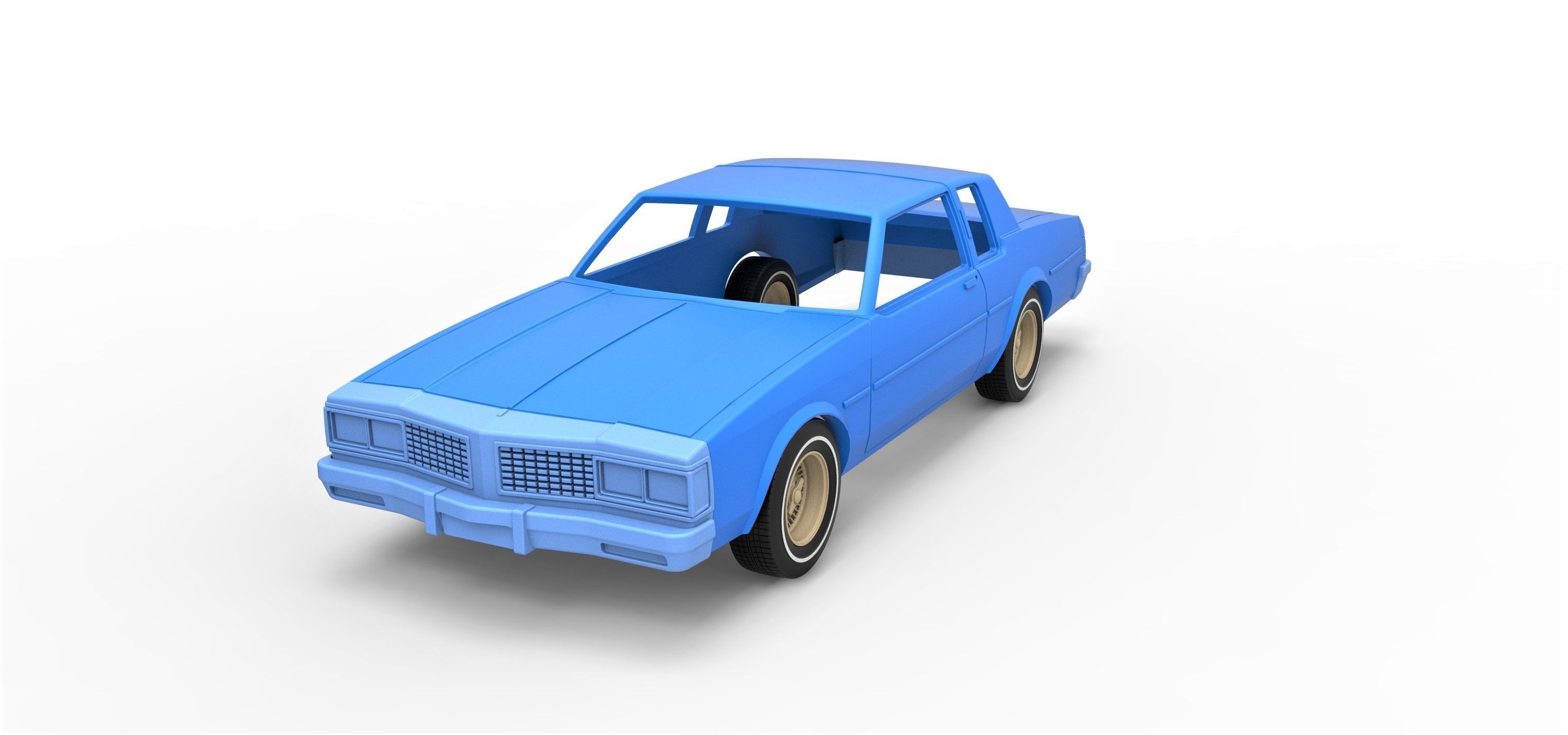 Shell and wheels Oldsmobile Delta 88 1984 Scale 1 to 25 3D print model_2