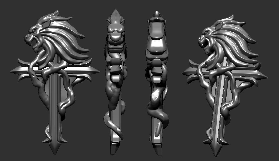 Squall amulet 3D print model_1