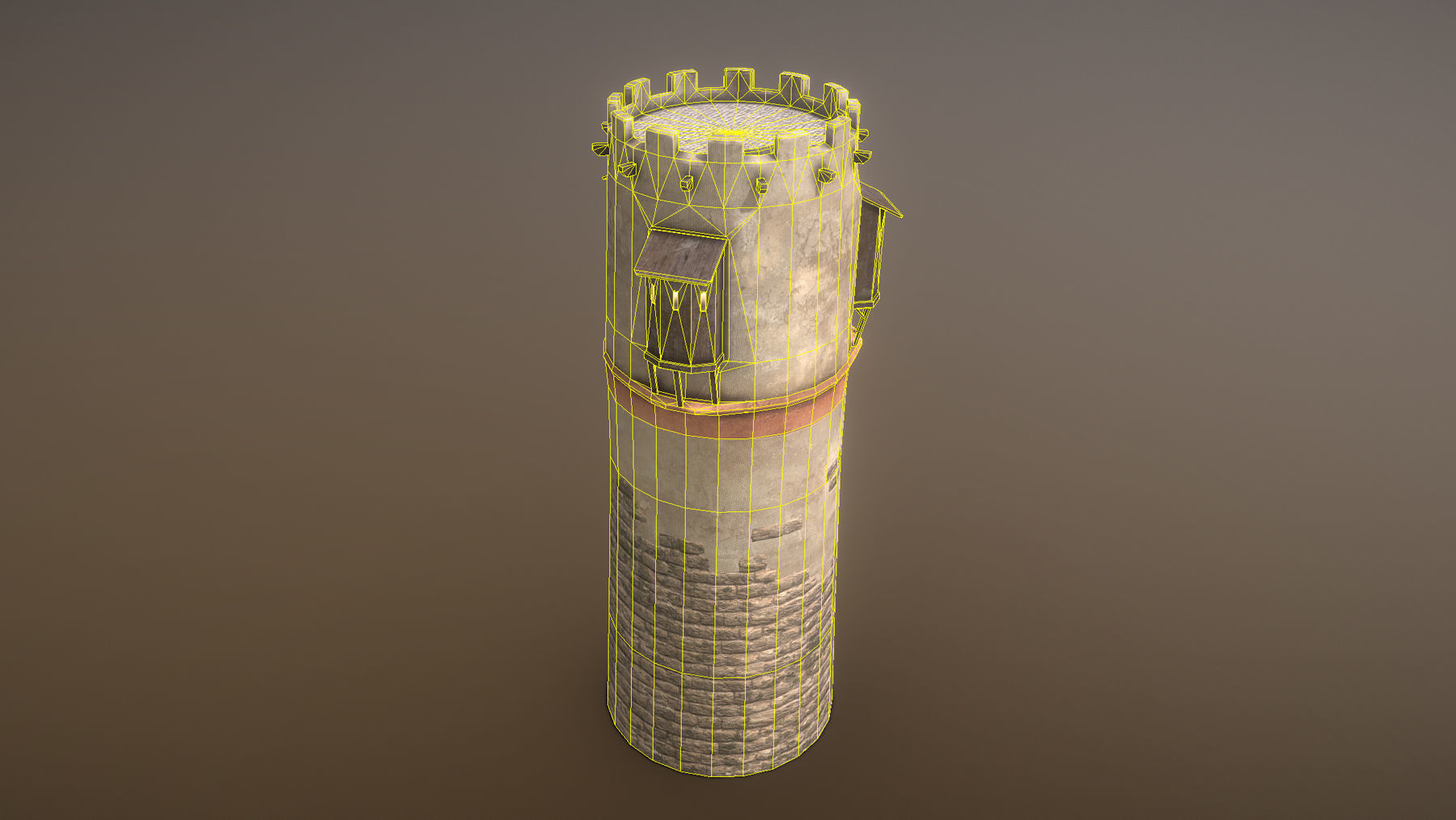 Medieval DRAGON Tower 04 Low-poly 3D model_8
