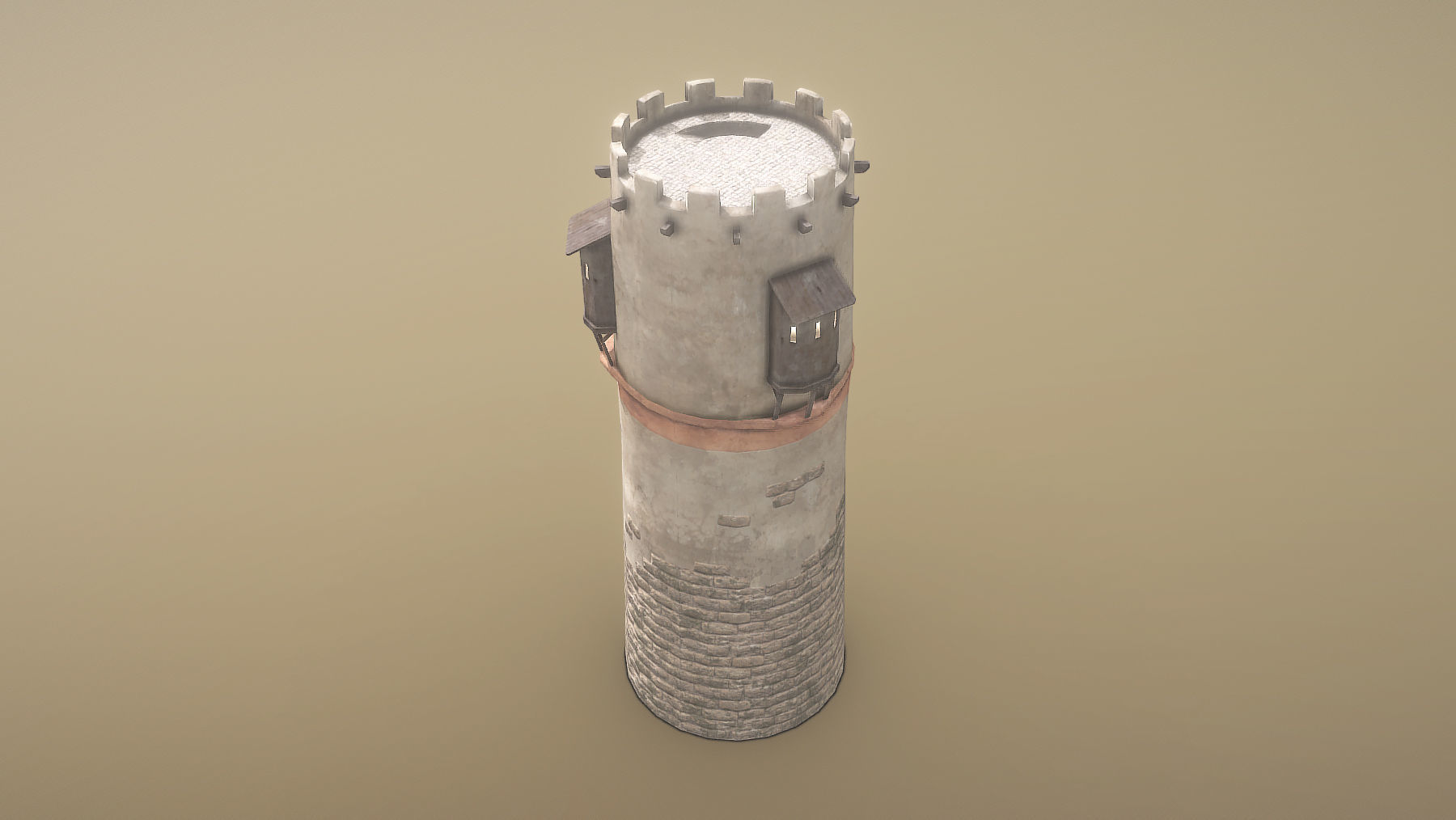 Medieval DRAGON Tower 04 Low-poly 3D model_4