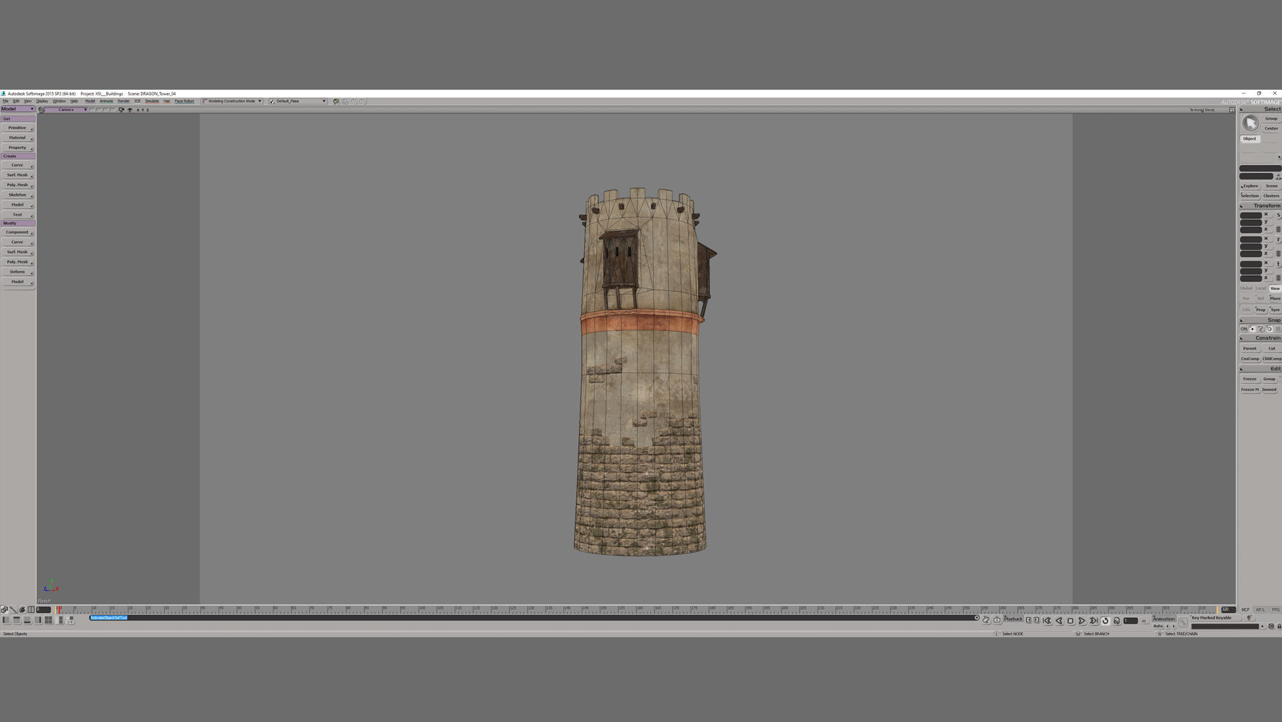 Medieval DRAGON Tower 04 Low-poly 3D model_15