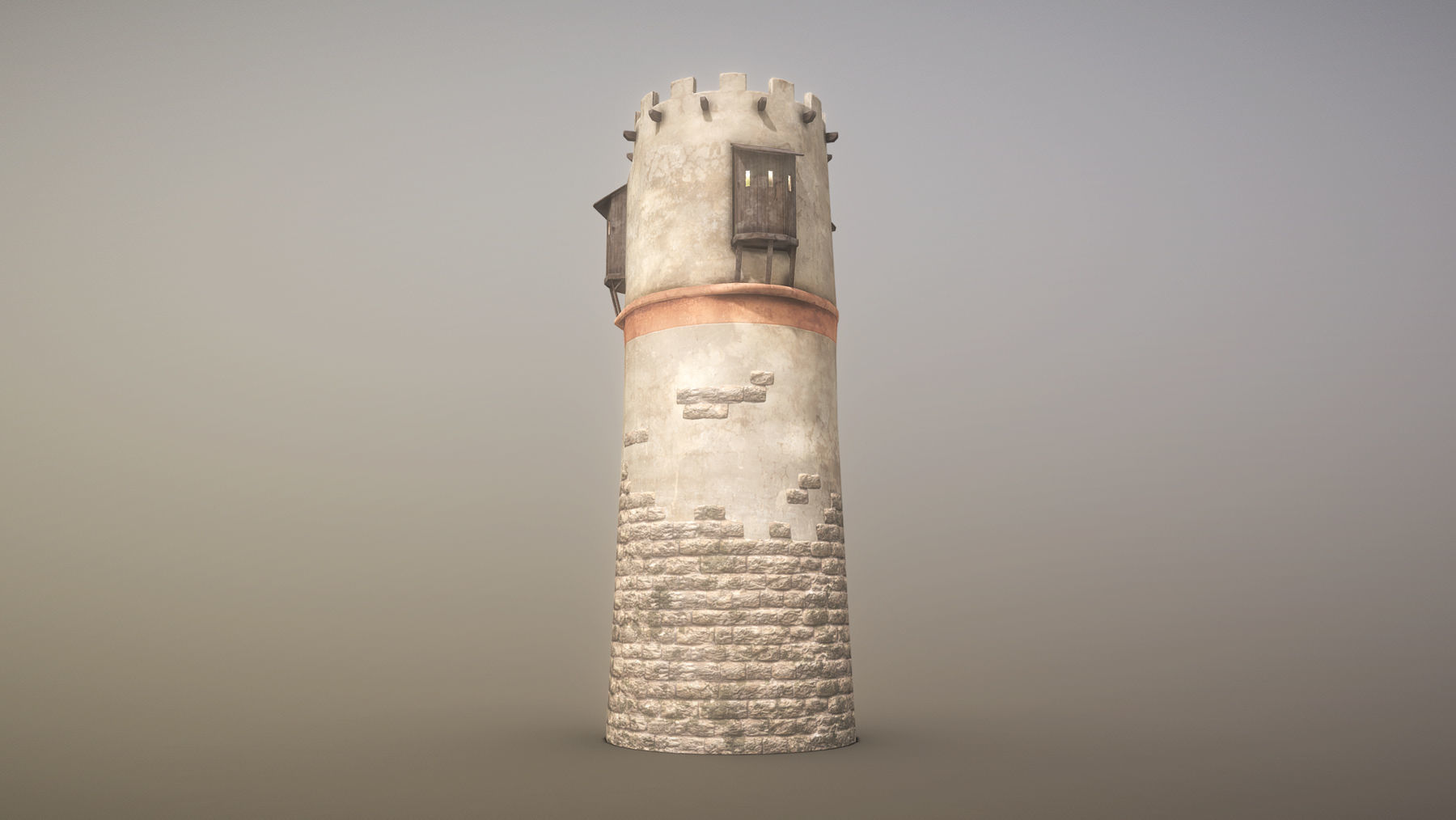 Medieval DRAGON Tower 04 Low-poly 3D model_1