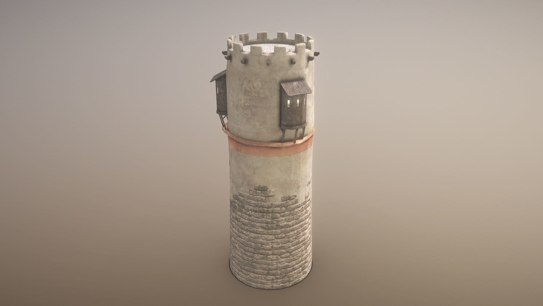 Medieval DRAGON Tower 04 Low-poly 3D model_3
