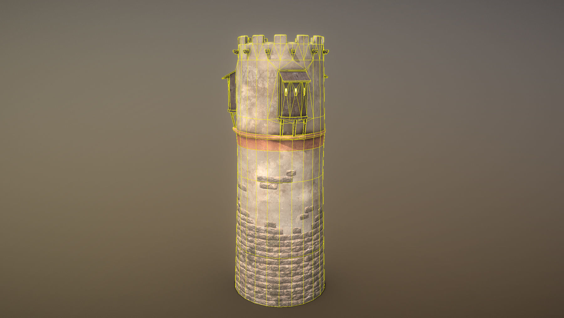 Medieval DRAGON Tower 04 Low-poly 3D model_7